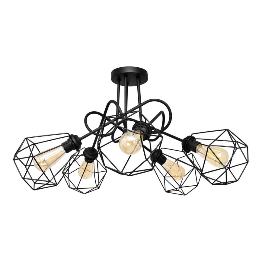 Loftlampe KARO 5xE27/15W/230V sort