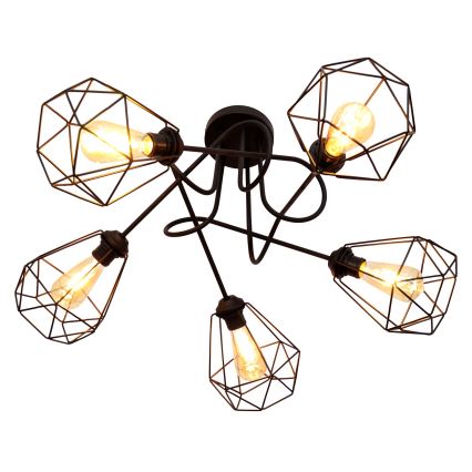 Loftlampe KARO 5xE27/15W/230V sort
