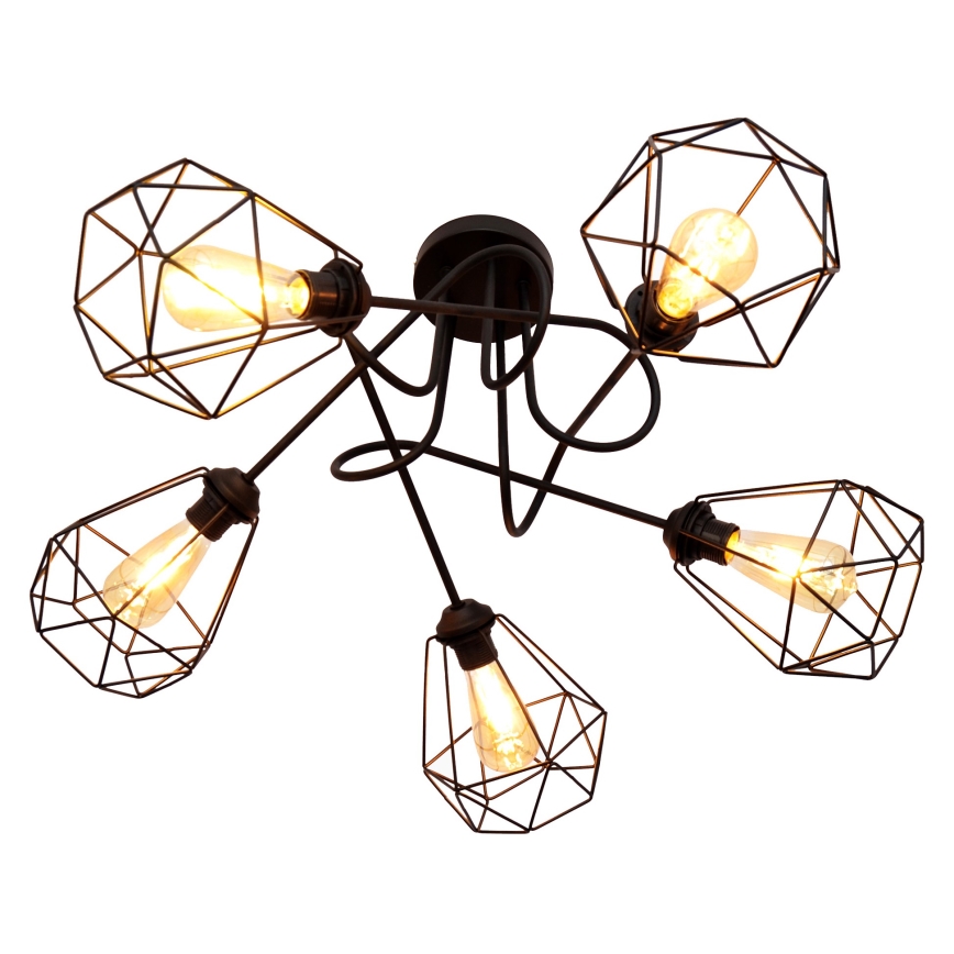 Loftlampe KARO 5xE27/15W/230V sort