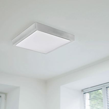 Loftlampe KAZIMIERZ 2xE27/20W/230V 29,5x29,5 cm sølvfarvet