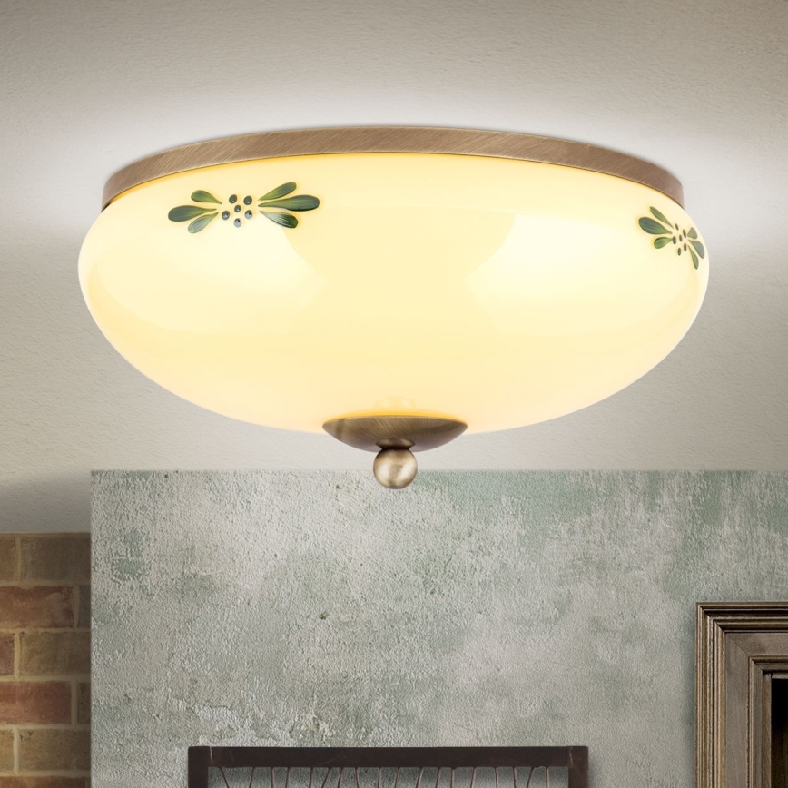 Loftlampe LANDHAUS 2xE27/60W/230V diameter 28 cm bronze/beige