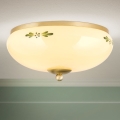 Loftlampe LANDHAUS 2xE27/60W/230V Ø 28 cm messing/beige/grøn