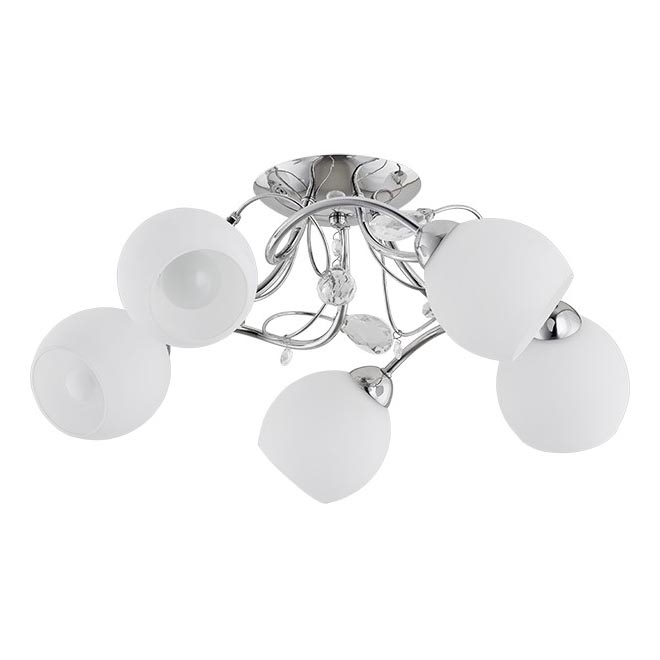 Loftlampe LIVIA 5xE14/10W/230V skinnende krom