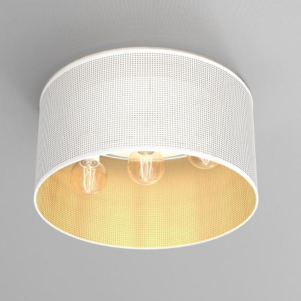 Loftlampe LOFT SHADE 3xE27/60W/230V hvid/gylden