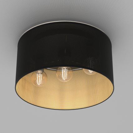 Loftlampe LOFT SHADE 3xE27/60W/230V sort/gylden