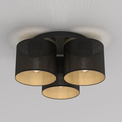 Loftlampe LOFT SHADE 3xE27/60W/230V sort/gylden