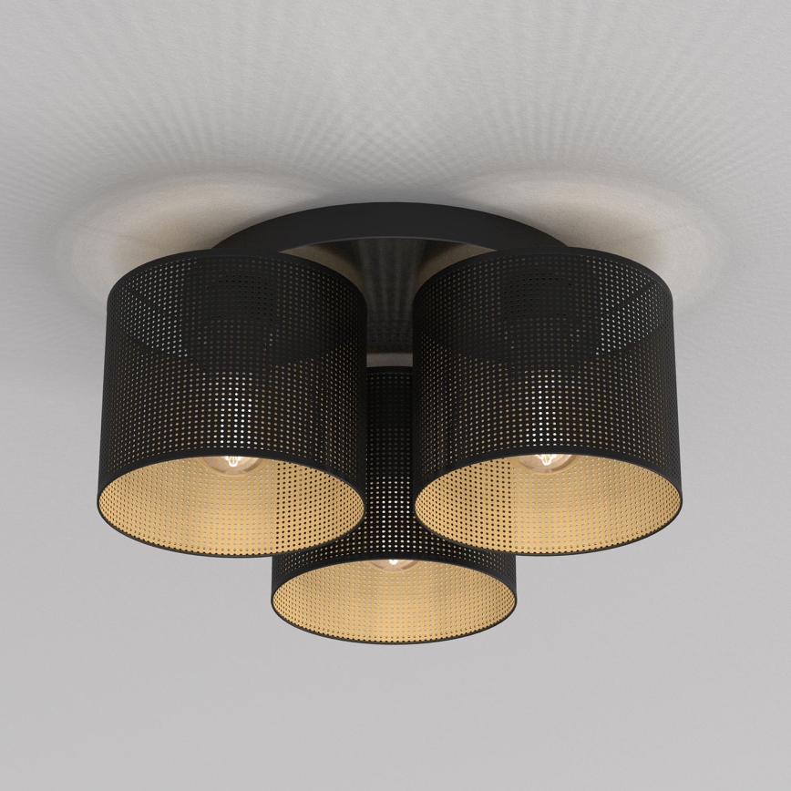 Loftlampe LOFT SHADE 3xE27/60W/230V sort/gylden