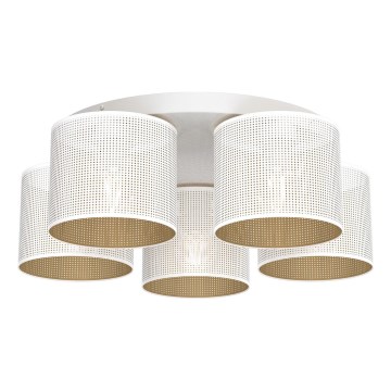 Loftlampe LOFT SHADE 5xE27/60W/230V hvid/gylden