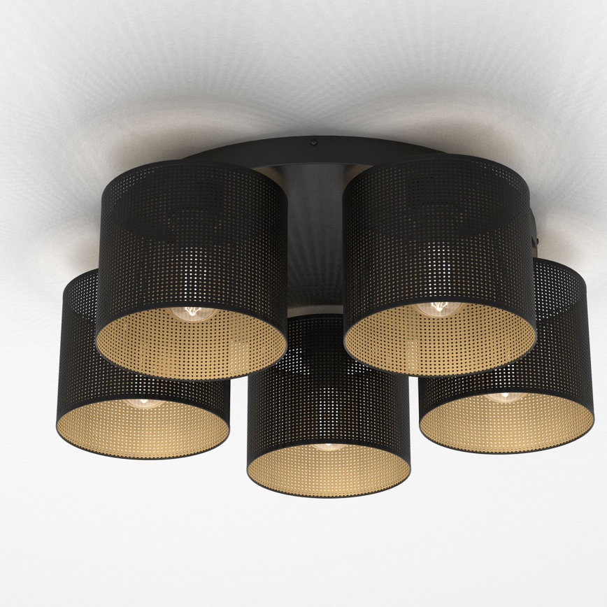 Loftlampe LOFT SHADE 5xE27/60W/230V sort/gylden