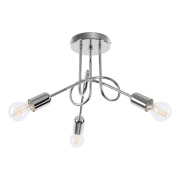 Loftlampe LOOP 3xE27/15W/230V skinnende krom