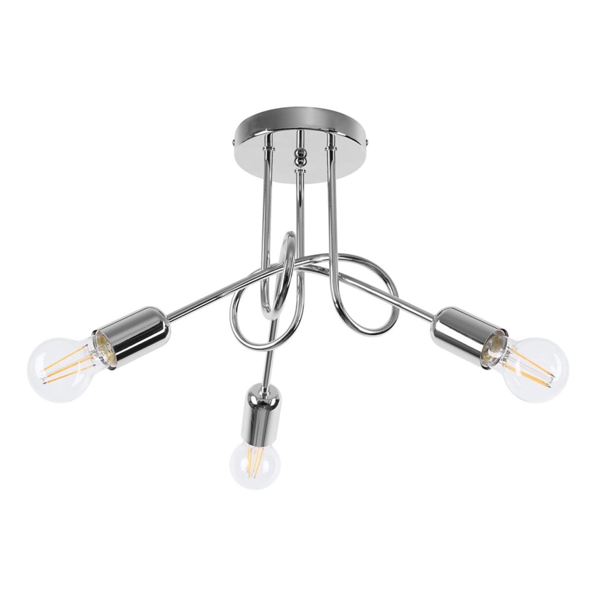 Loftlampe LOOP 3xE27/15W/230V skinnende krom