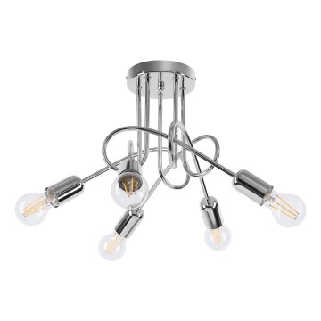 Loftlampe LOOP 5xE27/15W/230V skinnende krom