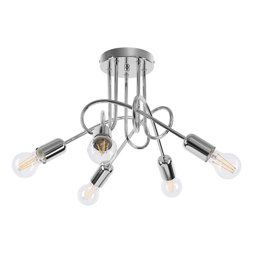 Loftlampe LOOP 5xE27/15W/230V skinnende krom