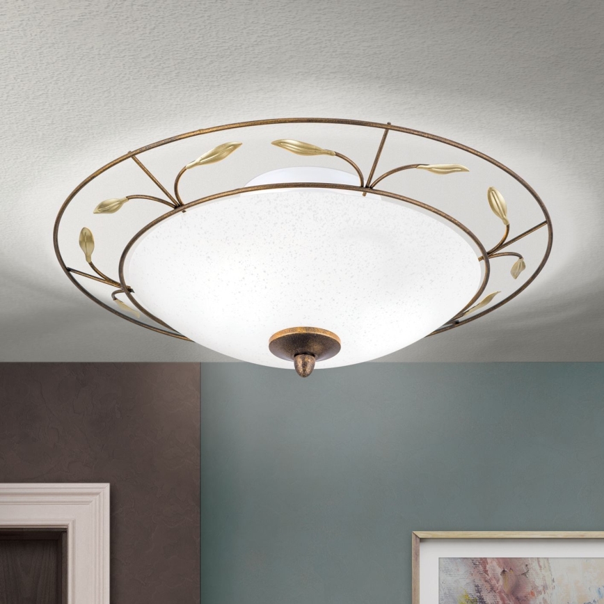 Loftlampe LUCA 2xE14/40W/230V diameter 40 cm bronze/patina