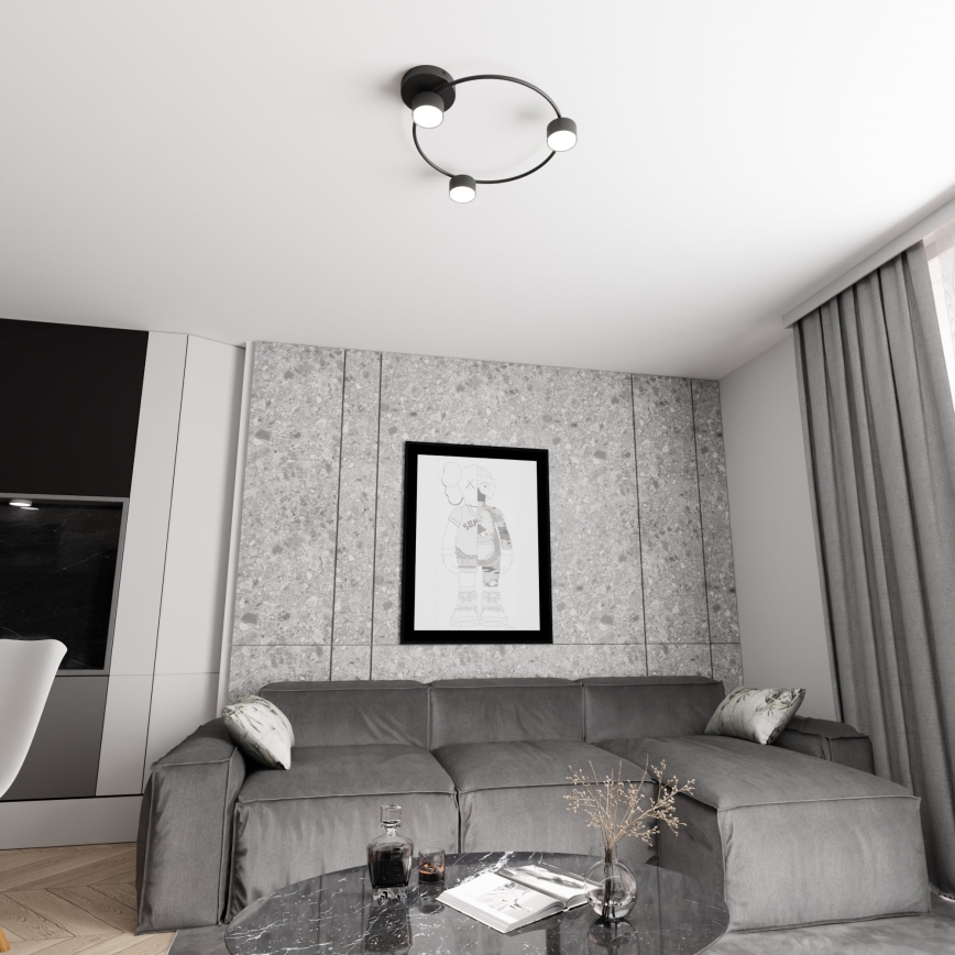 Loftlampe LUCIO 3xGX53/12W/230V sort