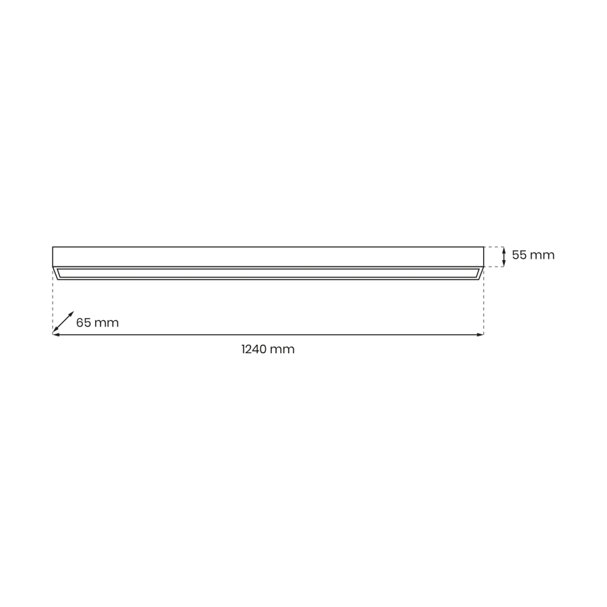 Loftlampe LUNGO T8 1xG13/18W/230V sort