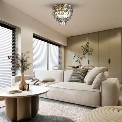 Loftlampe LUXURIA 9xE14/40W/230V diameter 48 cm guldfarvet