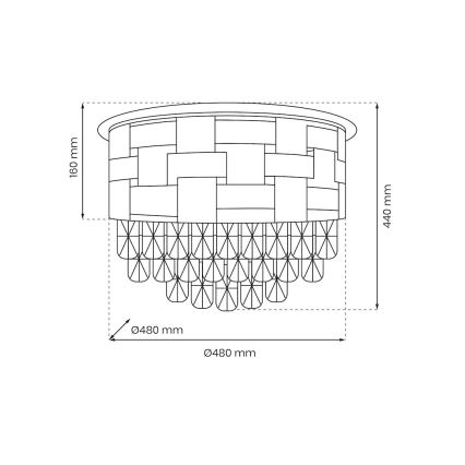 Loftlampe LUXURIA 9xE14/40W/230V diameter 48 cm guldfarvet