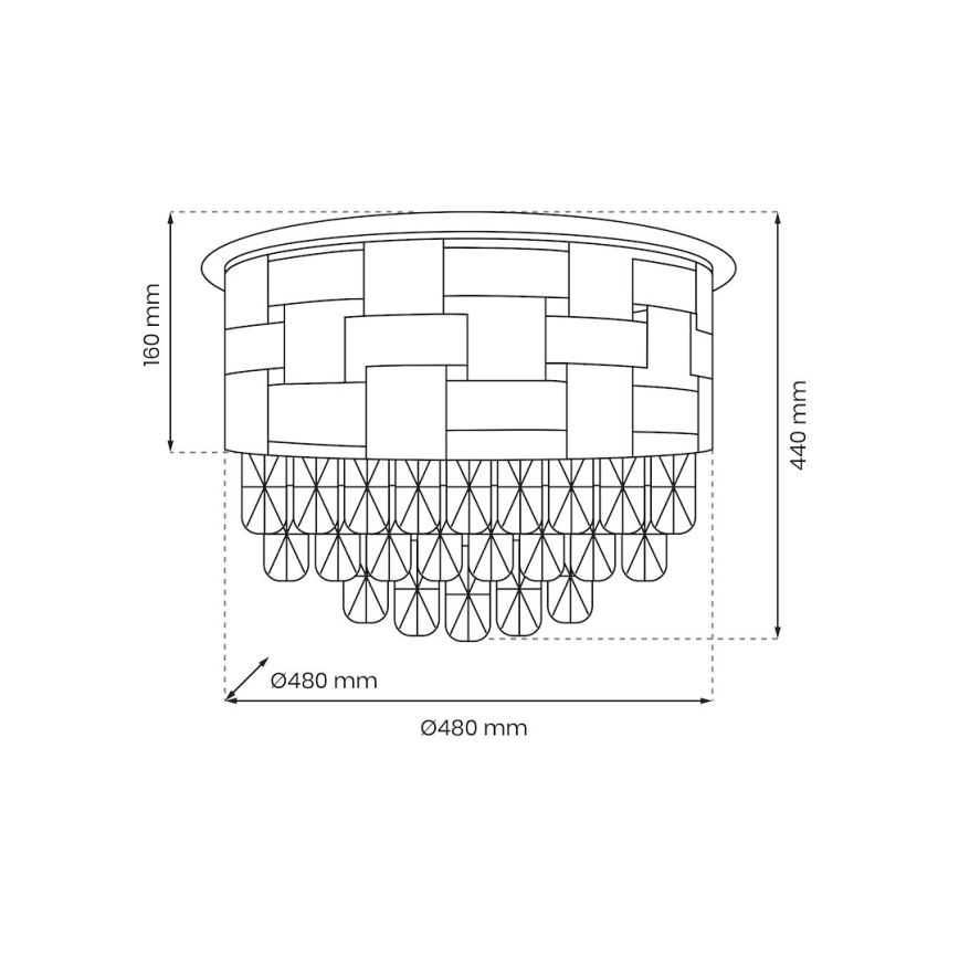 Loftlampe LUXURIA 9xE14/40W/230V diameter 48 cm guldfarvet