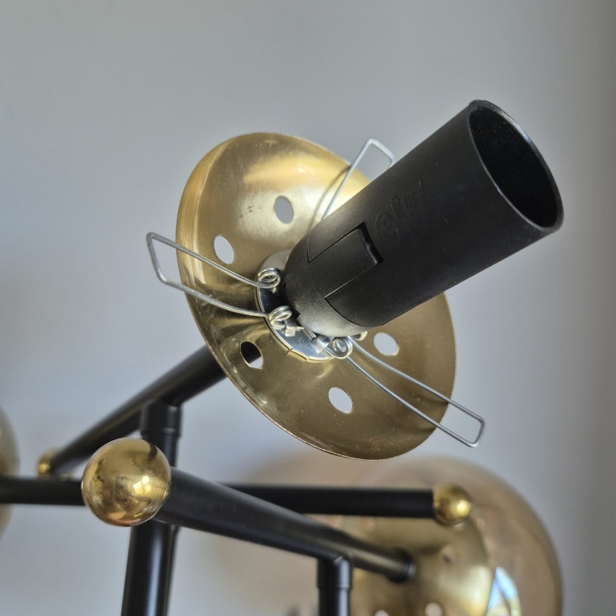 Loftlampe MALENA 3xE14/5W/230V guldfarvet/sort/røget beige