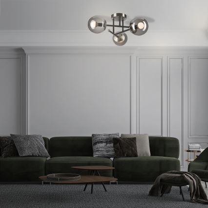 Loftlampe MALENA 3xE14/5W/230V sort/røget