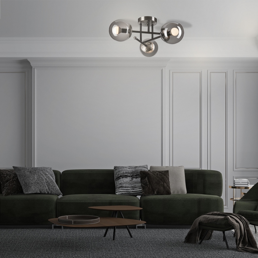 Loftlampe MALENA 3xE14/5W/230V sort/røget