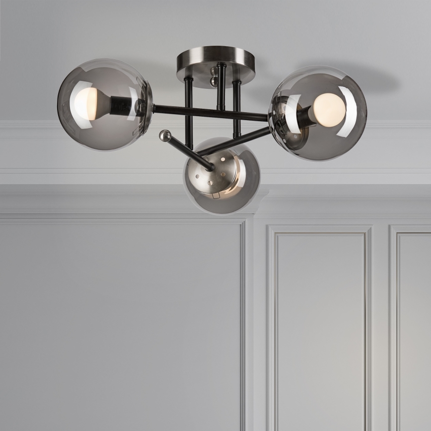 Loftlampe MALENA 3xE14/5W/230V sort/røget