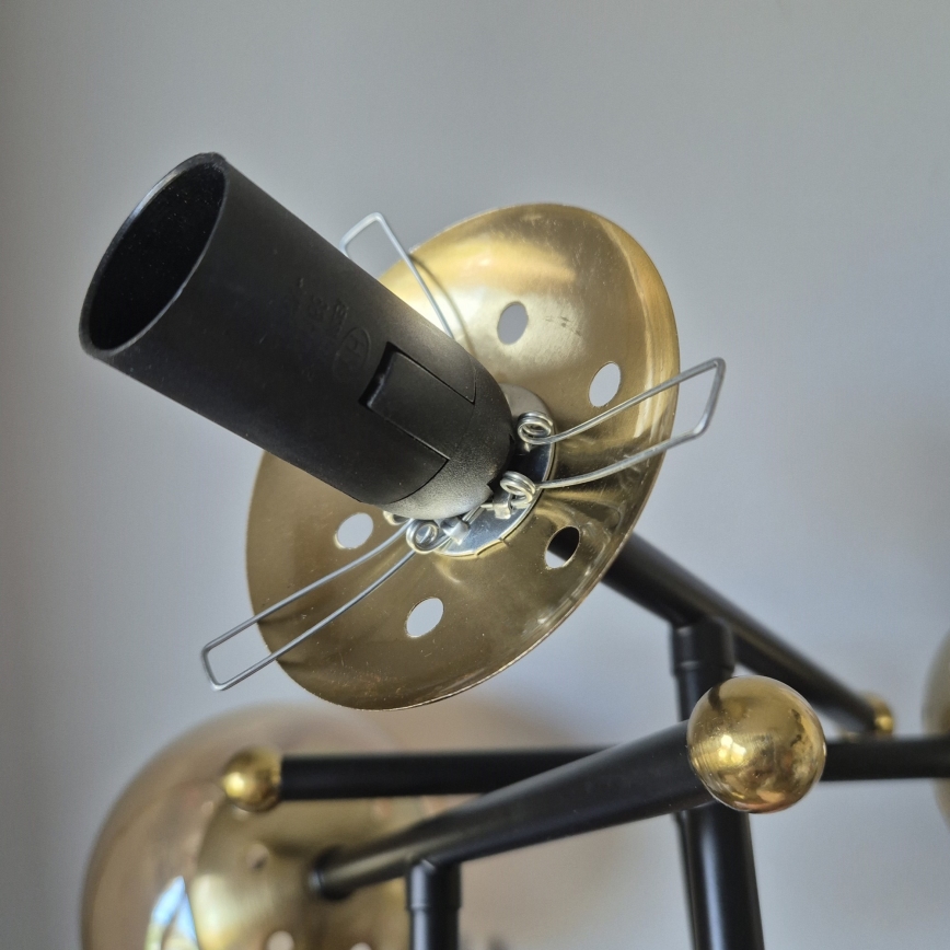 Loftlampe MALENA 6xE14/5W/230V guldfarvet/sort/røget beige