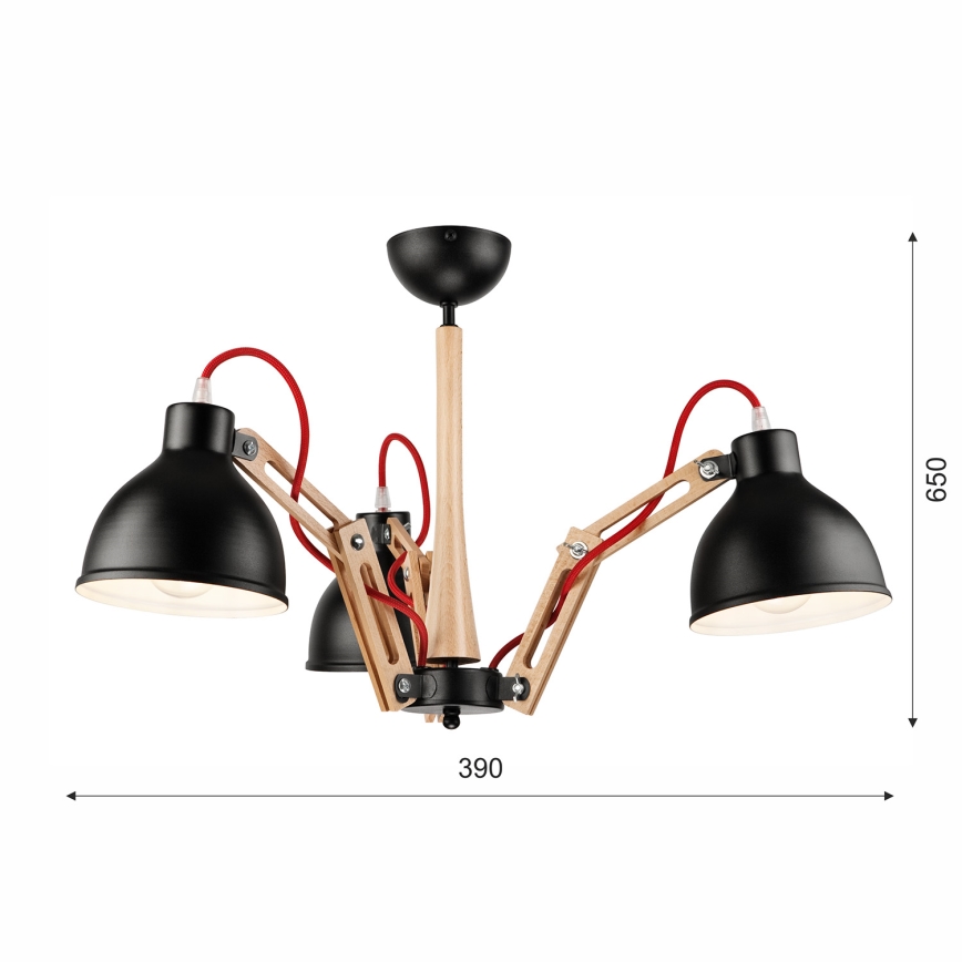 Loftlampe MARCELLO 3xE27/60W/230V - FSC certificeret