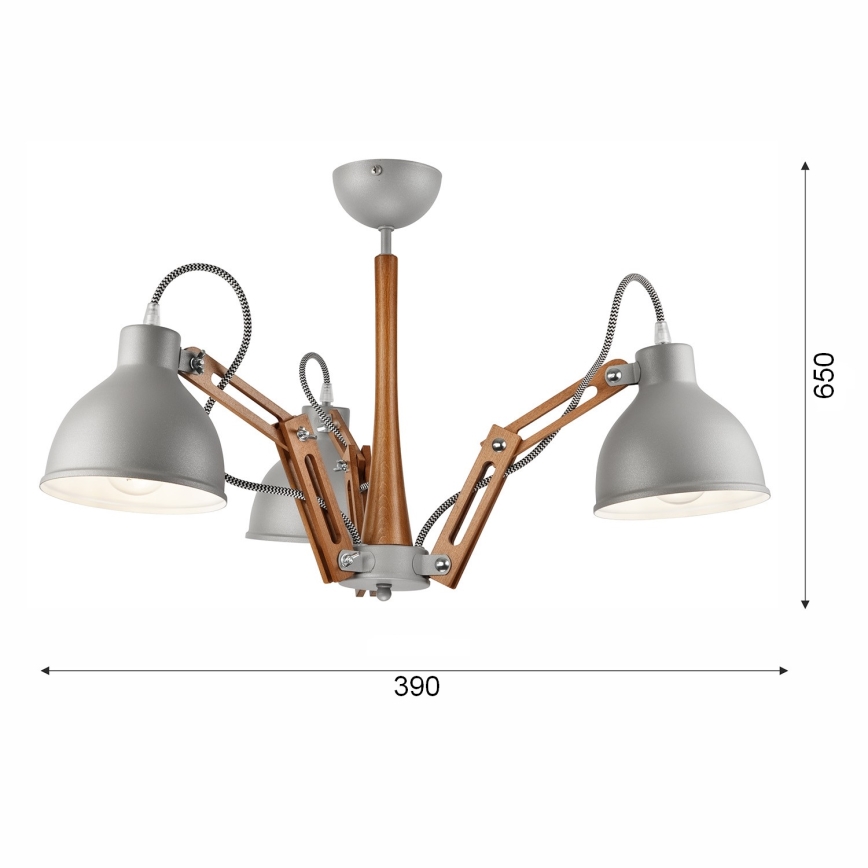 Loftlampe MARCELLO 3xE27/60W/230V bøg - FSC certificeret