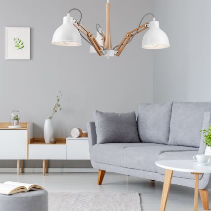 Loftlampe MARCELLO 3xE27/60W/230V bøg