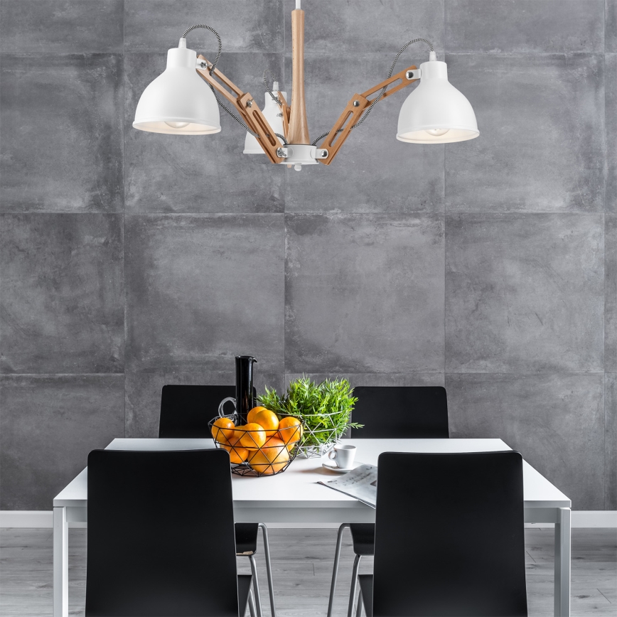 Loftlampe MARCELLO 3xE27/60W/230V bøg