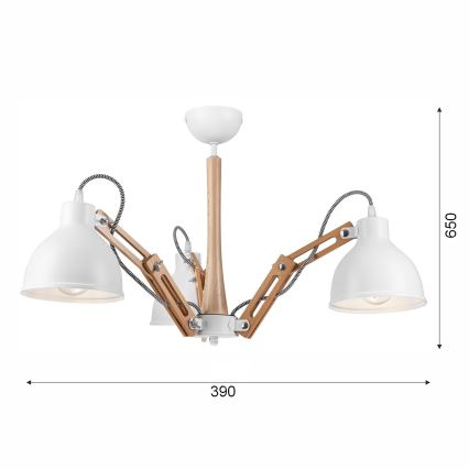 Loftlampe MARCELLO 3xE27/60W/230V bøg