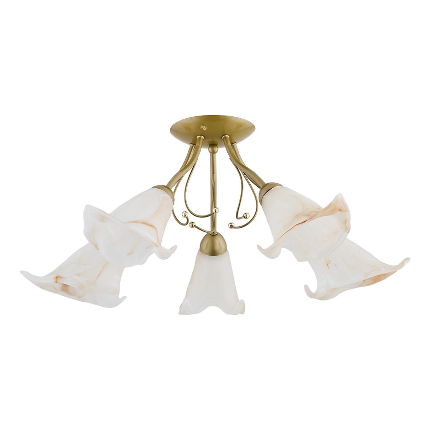 Loftlampe MARCELLO 5xE14/10W/230V guldfarvet
