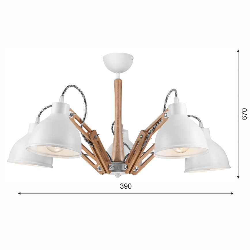 Loftlampe MARCELLO 5xE27/60W/230V - FSC certificeret