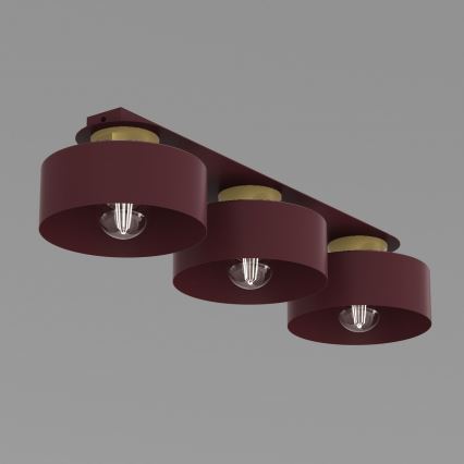 Loftlampe MARTI 3xE27/15W/230V 68x20,5 cm bordeaux/guld