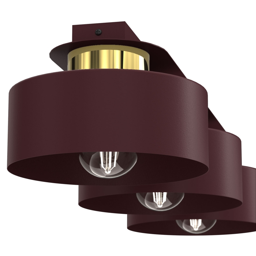 Loftlampe MARTI 3xE27/15W/230V 68x20,5 cm bordeaux/guld