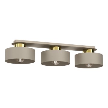 Loftlampe MARTI 3xE27/15W/230V beige/guldfarvet