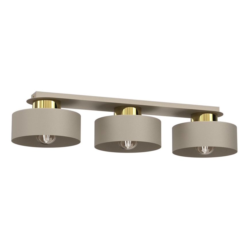 Loftlampe MARTI 3xE27/15W/230V beige/guldfarvet
