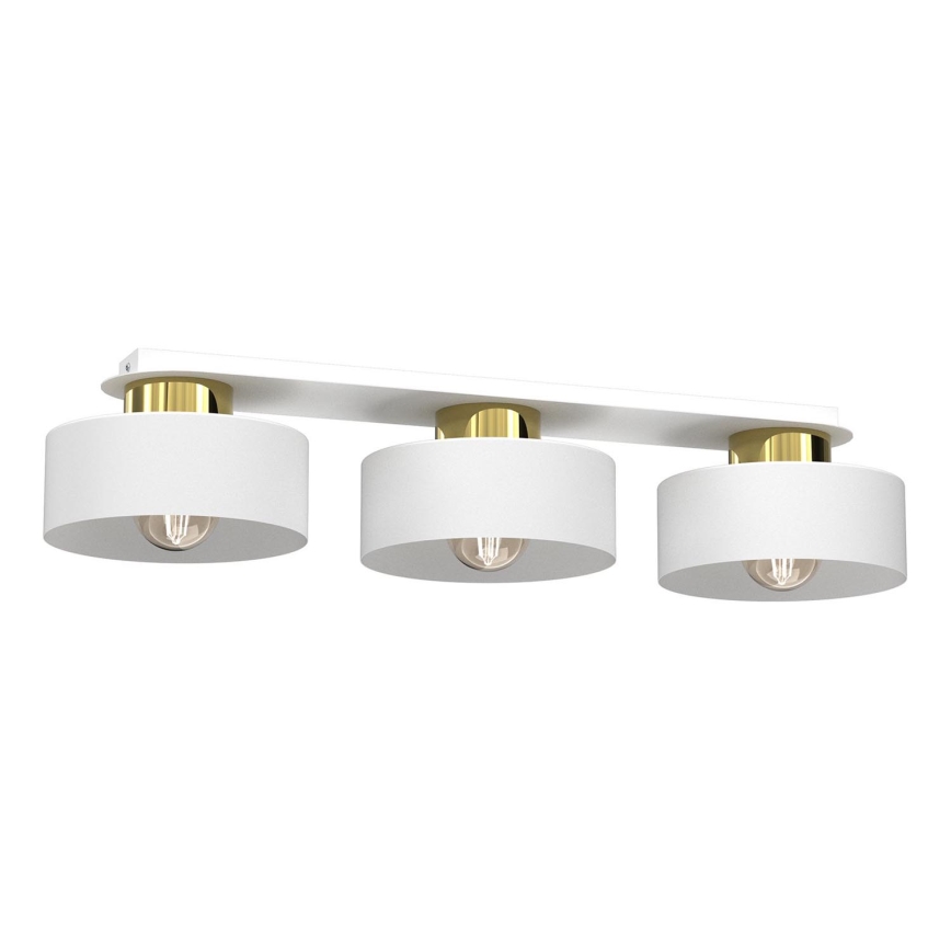 Loftlampe MARTI 3xE27/15W/230V hvid/guldfarvet