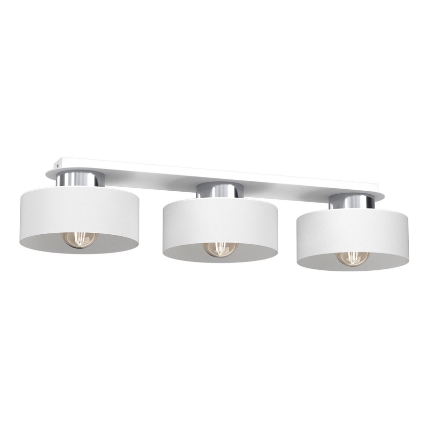 Loftlampe MARTI 3xE27/15W/230V hvid/skinnende krom