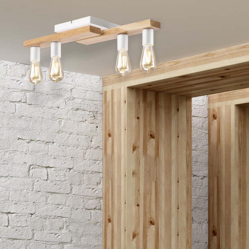 Loftlampe MATTE 4xE27/15W/230V hvid/eg