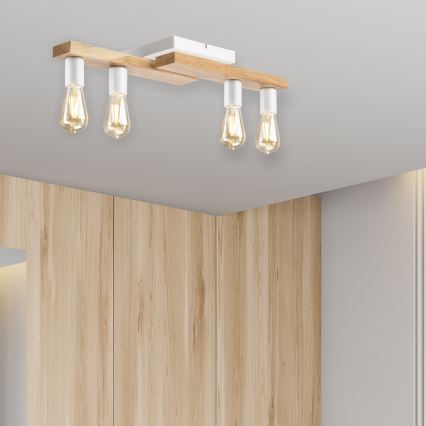 Loftlampe MATTE 4xE27/15W/230V hvid/eg