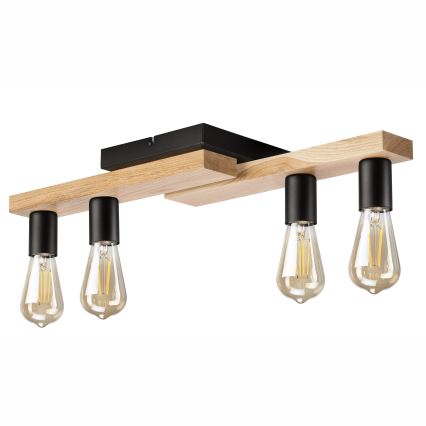 Loftlampe MATTE 4xE27/15W/230V sort/eg