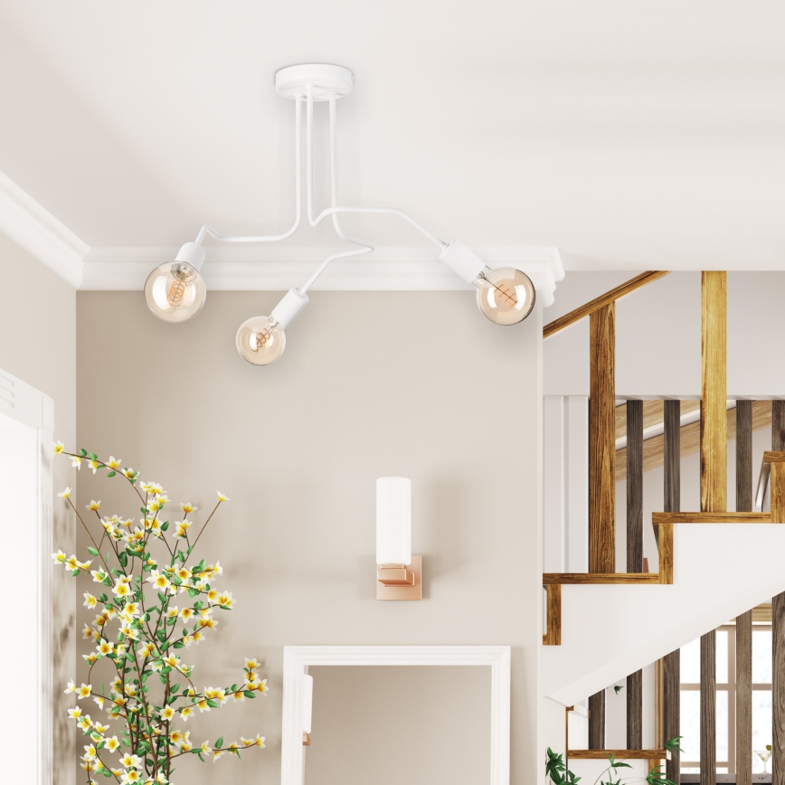 Loftlampe MATYLDA 3xE27/60W/230V hvid
