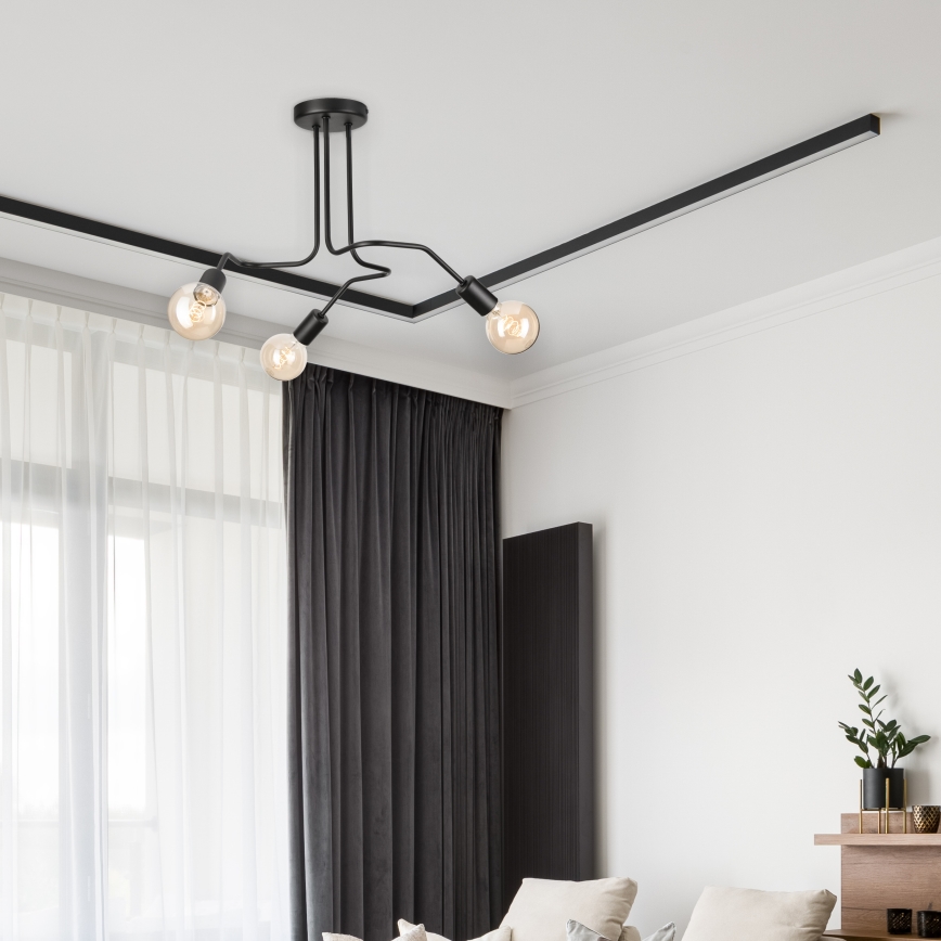 Loftlampe MATYLDA 3xE27/60W/230V sort