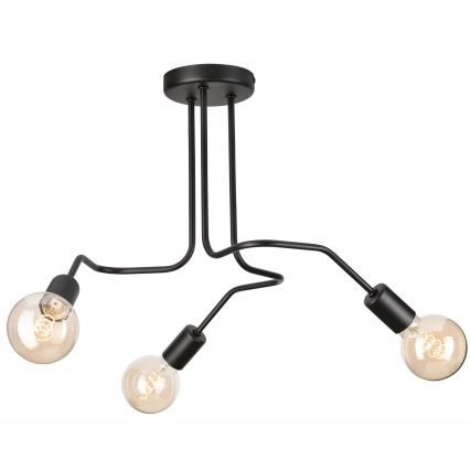 Loftlampe MATYLDA 3xE27/60W/230V sort