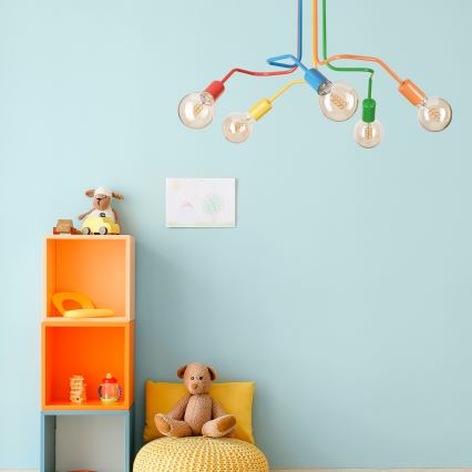 Loftlampe MATYLDA 5xE27/60W/230V farverig