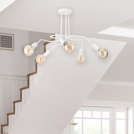 Loftlampe MATYLDA 5xE27/60W/230V hvid