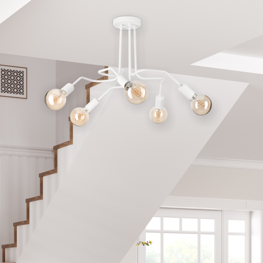 Loftlampe MATYLDA 5xE27/60W/230V hvid
